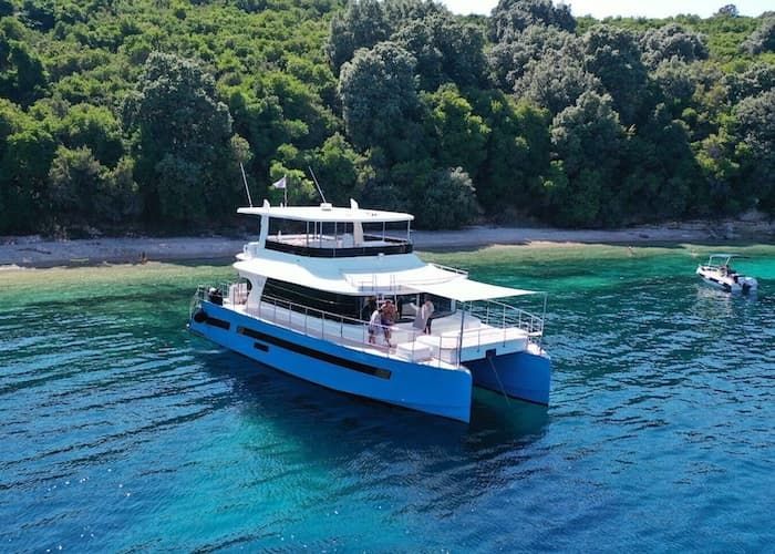 catamaran Corfu, private cruise Ionian islands, rent catamaran