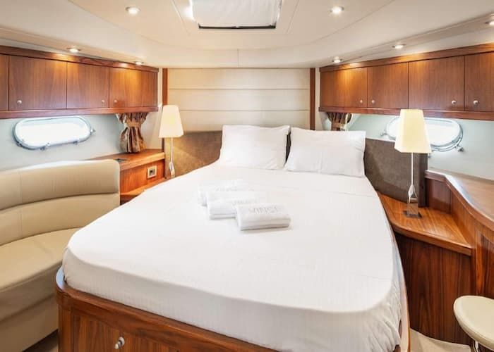 yacht accommodation, double cabin, Corfu yacht rental